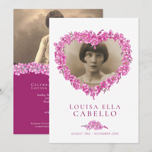 Invitación Celebración funeraria olvidadiza de la vida (Anverso / Reverso)