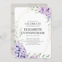 Invitación Celebración Geométrica Floral Lilac De La Vida