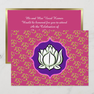 Invitación Celebración hindú OM Lotus
