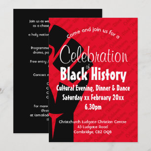 Invitación CELEBRACIÓN HISTORIA NEGRA Personalizada BHM Red