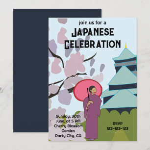 Invitación Celebración Japonesa de Flor de Cerezo Japón