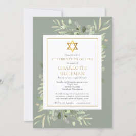Invitación Celebración judía de la vegetación funeraria de la