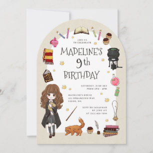 Invitación Celebración Mágica del Cumpleaños de Hermione Gran