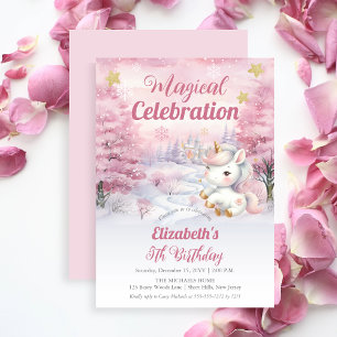 Invitación Celebración mágica unicornio Fiesta de cumpleaños 