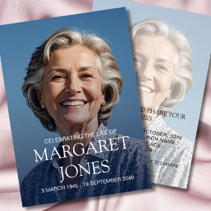 Invitación Celebración Memorial Funeral De La Vida Simple