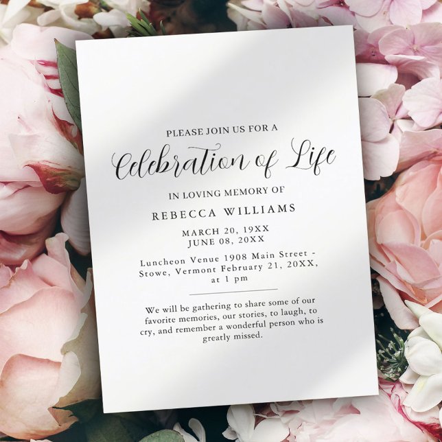Invitación Celebración Mínima Blanca de la Vida (Subido por el creador)