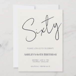 Invitación Celebración minimalista y elegante del 60 cumpleañ