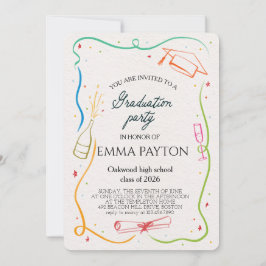 Invitación Celebración moderna de graduación
