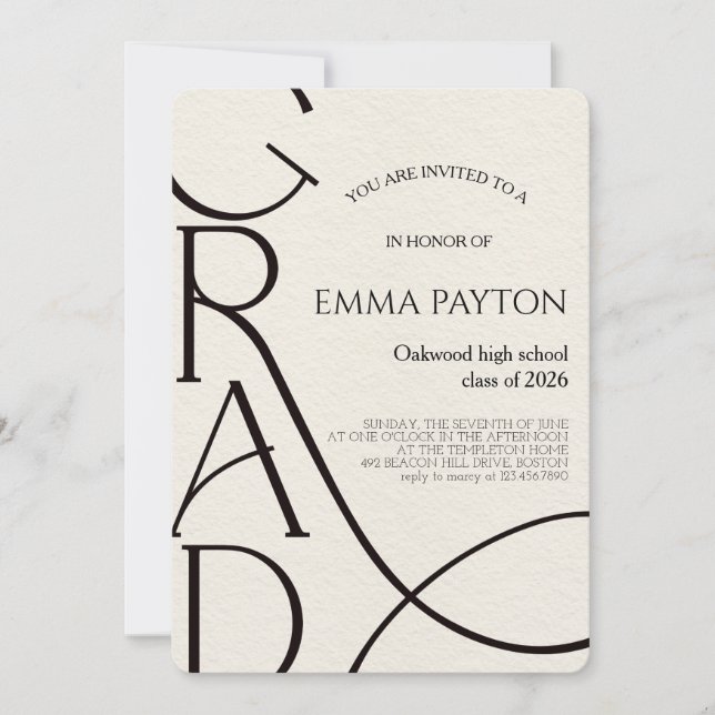 Invitación Celebración moderna de graduación (Anverso)
