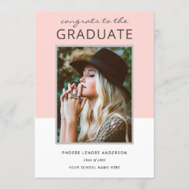 Invitación Celebración moderna de graduación de fotos en bloq