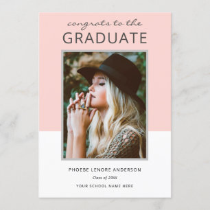 Invitación Celebración moderna de graduación de fotos en bloq