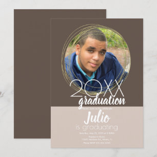 Invitación Celebración moderna de graduación dos fotos de ton