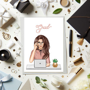 Invitación Celebración moderna de graduados de una mujer eleg