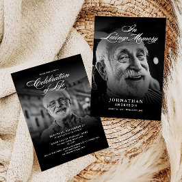 Invitación Celebración moderna de la vida 2-Photo Elegant Scr