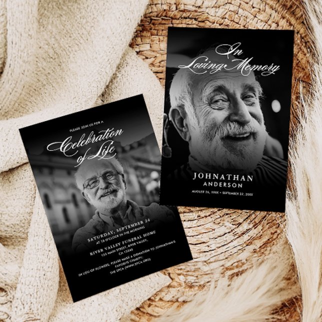 Invitación Celebración moderna de la vida 2-Photo Elegant Scr (Subido por el creador)