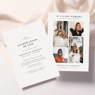 Invitación Celebración moderna de la vida con collage de foto