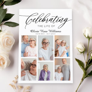 Invitación Celebración Moderna de la Vida en Collage de Fotos