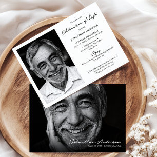 Invitación Celebración Moderna de la Vida / Funeral / Memoria