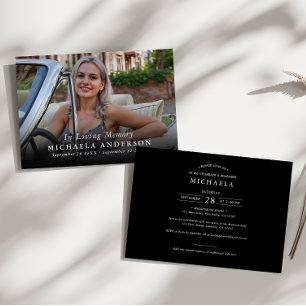 Invitación Celebración Moderna de la Vida Funeral Memorial co