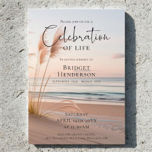 Invitación Celebración Moderna de la Vida Memorial en la Play