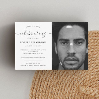 Invitación Celebración moderna de la vida Memorial Funeral Fo