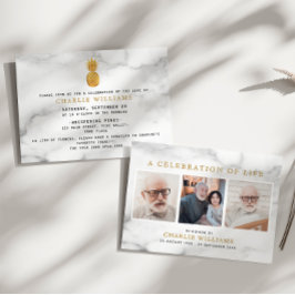 Invitación Celebración Moderna de Mármol de la Vida Memorial 