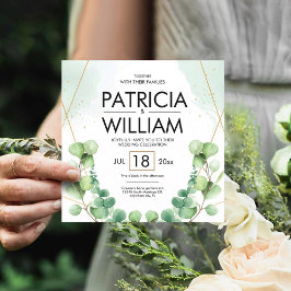 Invitación Celebración moderna del Boda Eucalyptus Greenery