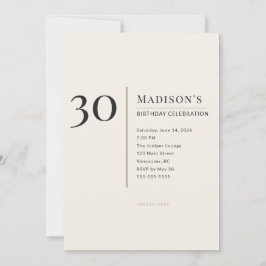 Invitación Celebración moderna minimalista del 30 cumpleaños 