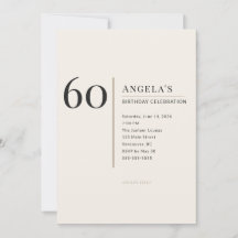 Celebración moderna minimalista del 60 cumpleaños 