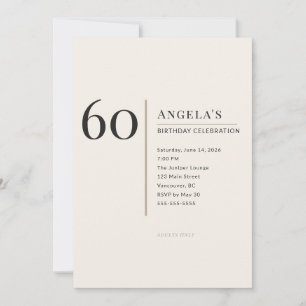 Invitación Celebración moderna minimalista del 60 cumpleaños 