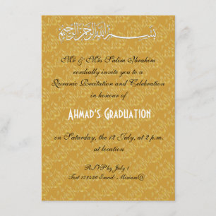 Invitación celebración musulmana de Allah de oro