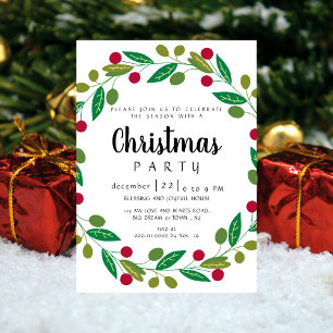 Invitación Celebración Navideña de Elegante Fruta y Follaje