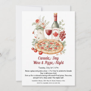 Invitación Celebración nocturna de vino y pizza   Día de Cana