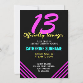 Invitación Celebración oficial del 13 cumpleaños de adolescen