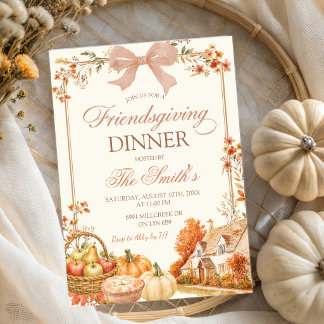 Invitación Celebración Otoñal Coquette Granja de Calabazas Fl