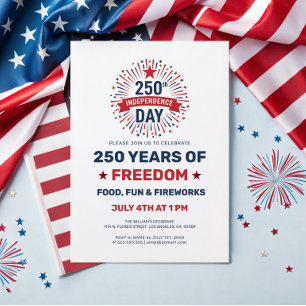 Invitación Celebración Patriótica 250 Años de Libertad