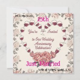 Invitación Celebración personalizada 25 años de amor