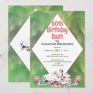 Invitación Celebración personalizada de flor tropical y flame