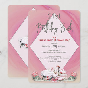 Invitación Celebración personalizada de flor tropical y flame