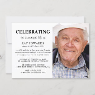 Invitación Celebración personalizada del funeral de la vida