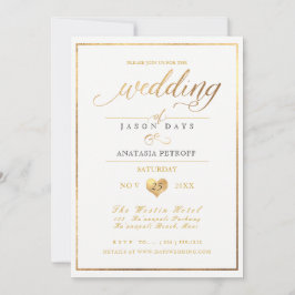Invitación Celebración PixDezines Marble/Faux Gold/Boda