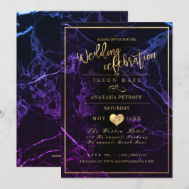Invitación Celebración PixDezines Marble/Faux Gold/Boda