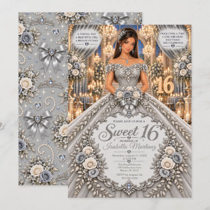 Invitación Celebración Plateada de Sweet 16