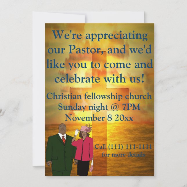 Invitación Celebración por el pastor (Anverso)