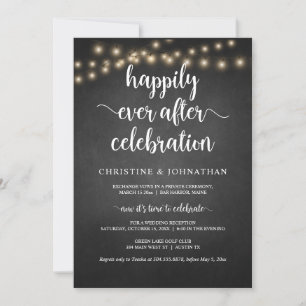 Invitación celebración por siempre feliz, Elopamiento Rústico