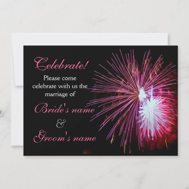 Invitación Celebración que casa el rosa 2 (Anverso)