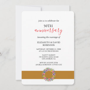 Invitación celebración romántica boda de 50 años