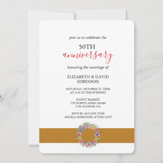 Invitación celebración romántica boda de 50 años