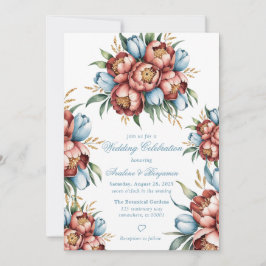 Invitación Celebración romántica de Bodas y tulipanes