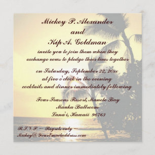 Invitación Celebración romántica de la boda de playa
